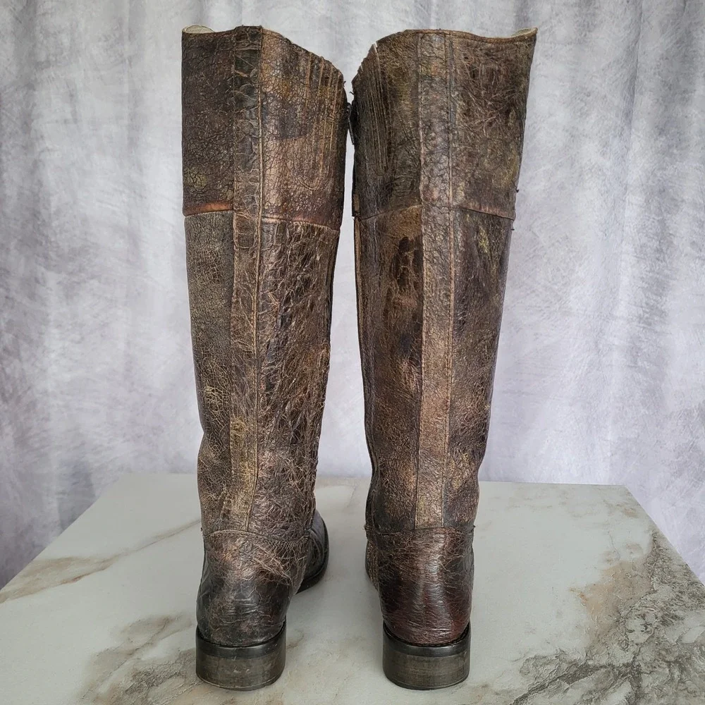 STEVEN by Steve Madden REINS Distressed Knee High Boots Size 6 Women's